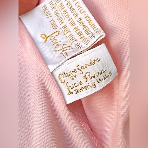 VTG Claire Sandra Lucie Ann Beverly Hills Medium Lingerie Negligée Peignoir Pink - Picture 14 of 15